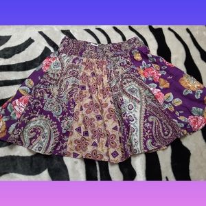 Purple Vintage Style Flowy Skirt